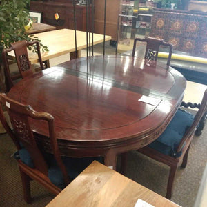 MCM Ming Style Rosewood Table w/leaf & Chairs Set of 6