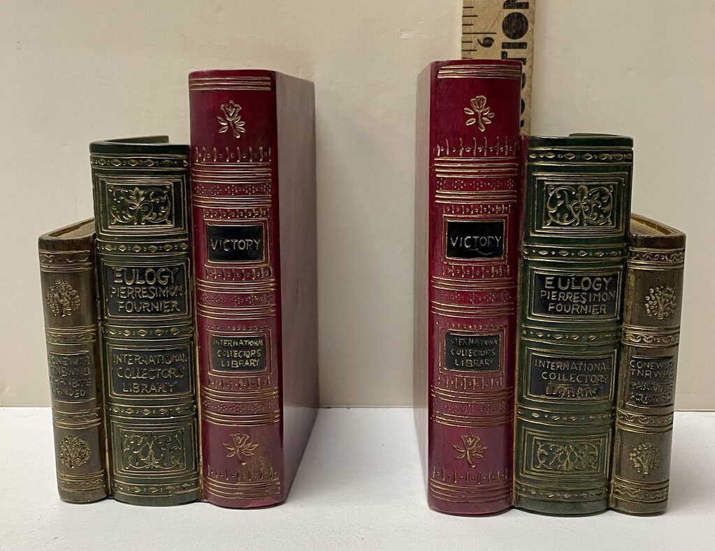 Vintage Faux Books Heavy Resin Bookends (PAIR)