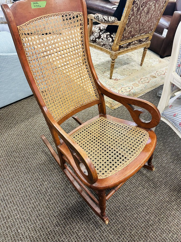 Victorian Lincoln Cane Rocking Chair