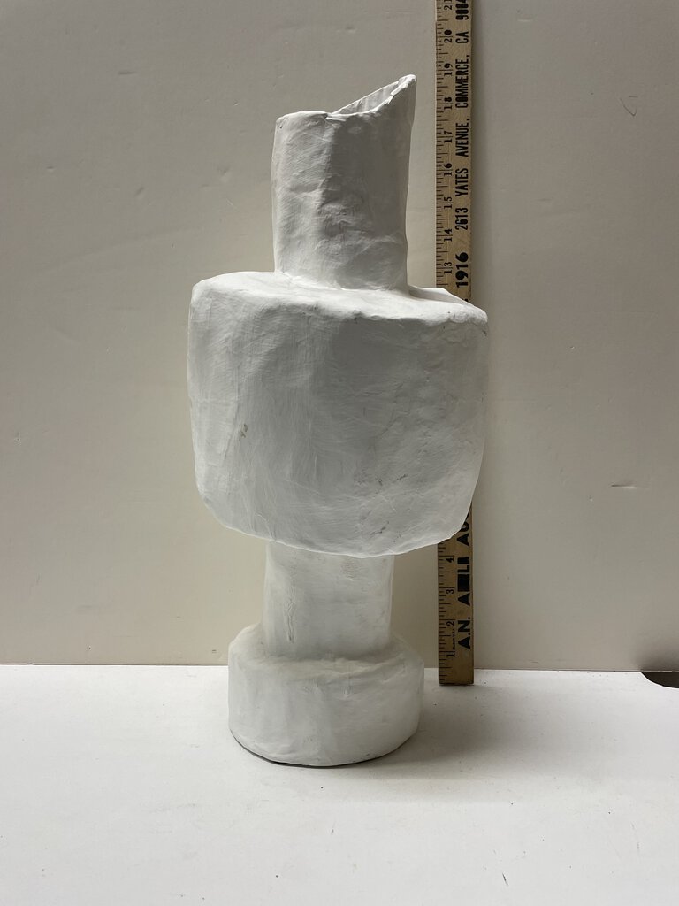 Giacometti Style White Paper Mache Vase