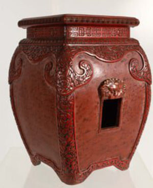Cinnabar Stool 12x12x18 by Miss Daisy's Consignment & Auction House