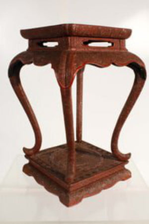 Cinnabar Table 12x12x18 by Miss Daisy's Consignment & Auction House