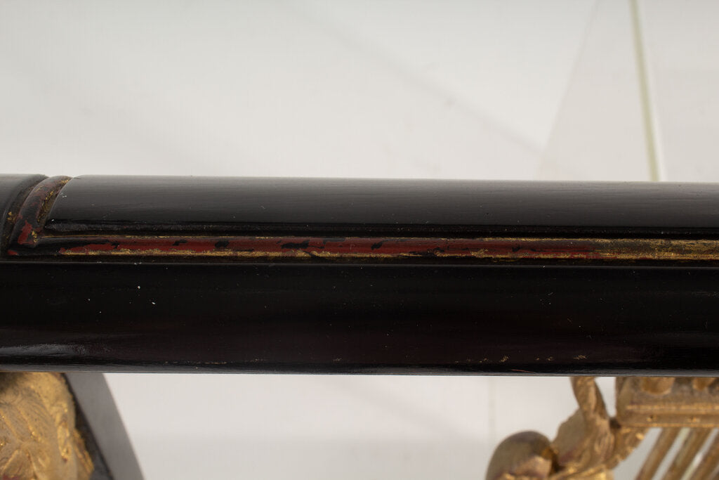 American Empire Style Ebonized and Parcel Gilt Double Bed Frame