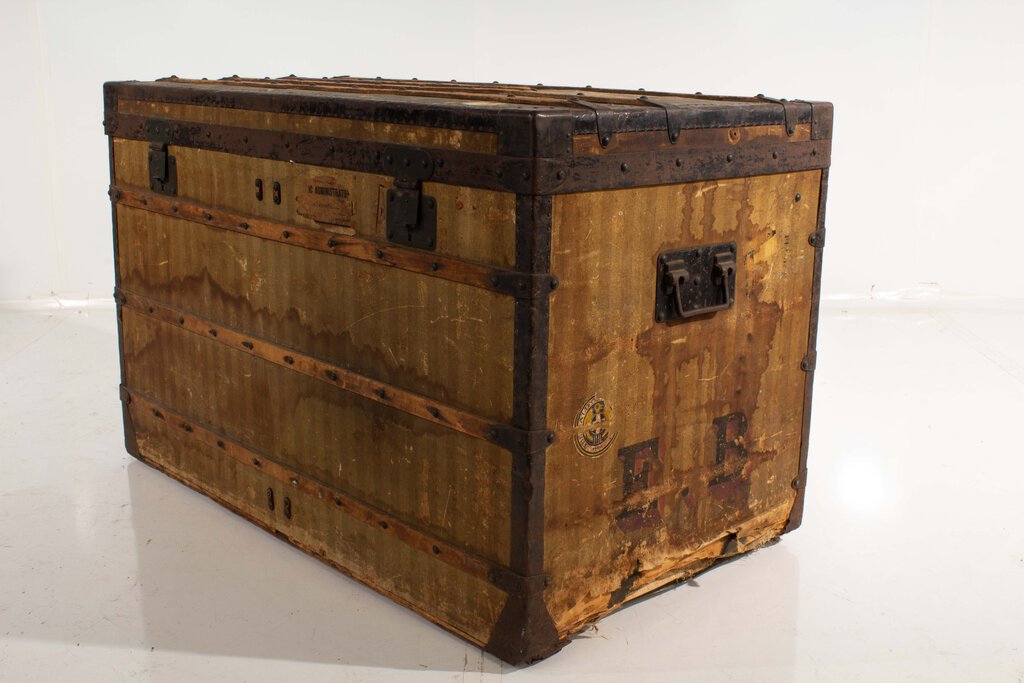 19th C. Louis Vuitton Steamer Trunk Edwin Booth w/ Provenance