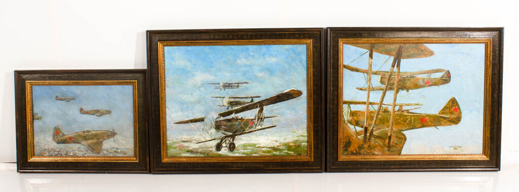 Yuri Taganov - World War I & II Aircraft Paintings (Set of 3)