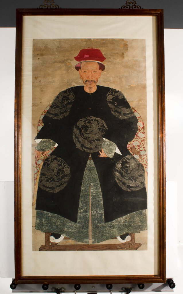 Framed Chinese Ancestor Portrait