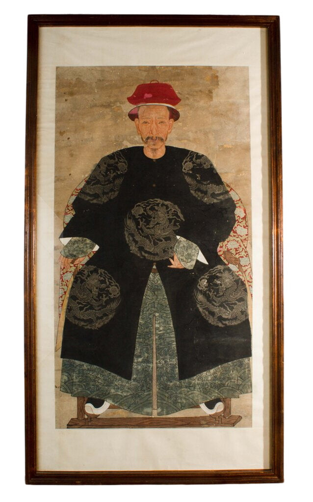 Framed Chinese Ancestor Portrait by Miss Daisy's Consignment & Auction House