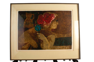 Alvar Sunol "Woman with Flower" Lithograph (Limited Edition)