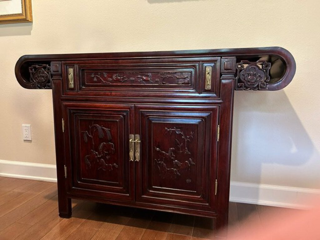 Chinese Carved Rosewood Altar Table 47x16x32