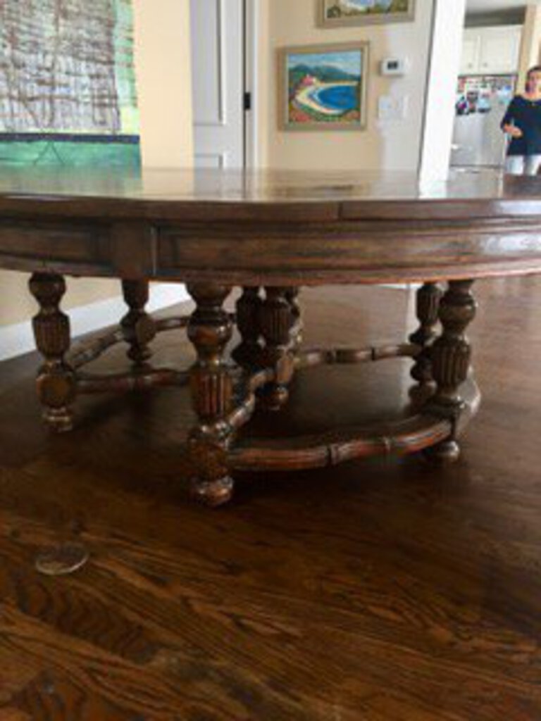 Andre Liardet 7' Walnut Dining Table 2 Leaves O. Chandler Family