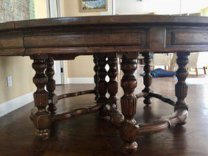 Andre Liardet 7' Walnut Dining Table 2 Leaves O. Chandler Family