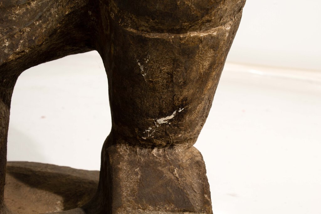 Pair of Chinese Carved Kneeling Stone Warrior Statues
