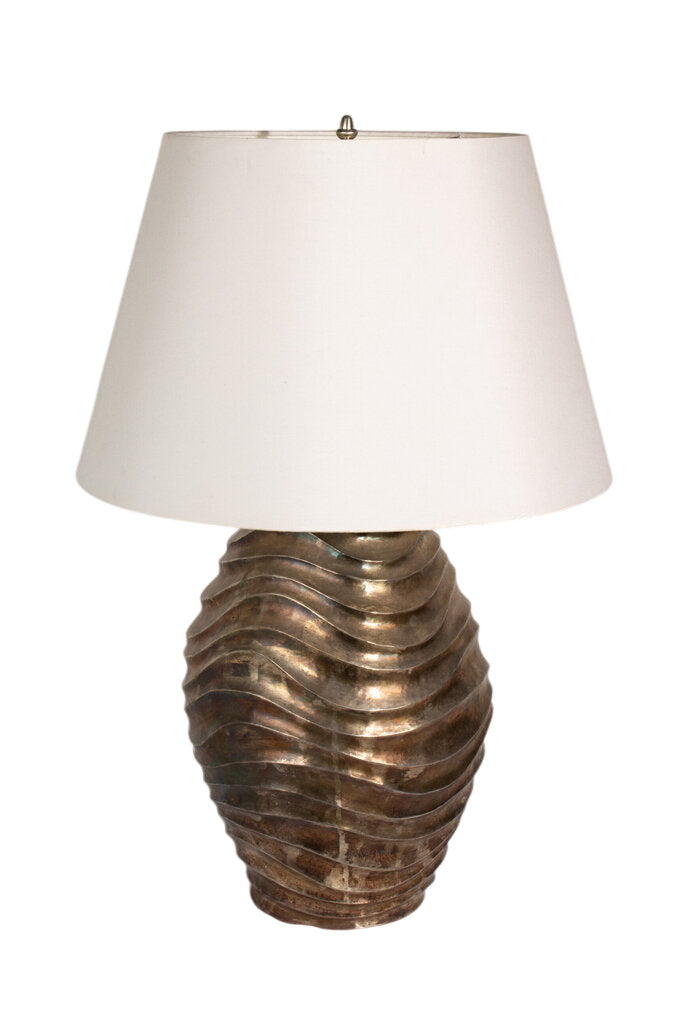 Robert Kuo Signed Metal Table Lamp by Miss Daisy's Consignment & Auction House