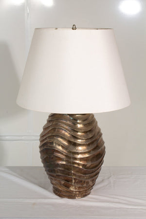 Robert Kuo Signed Metal Table Lamp