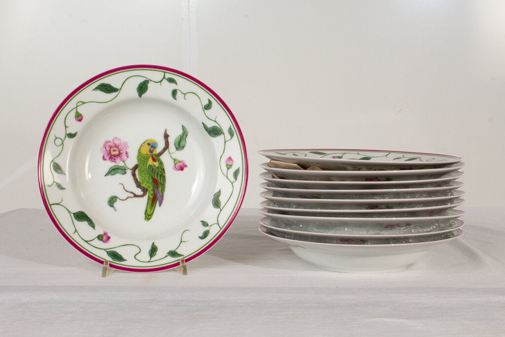 Lynn Chase 1989 "Parrots of Paradise" Dish Set - 45 Piece Set
