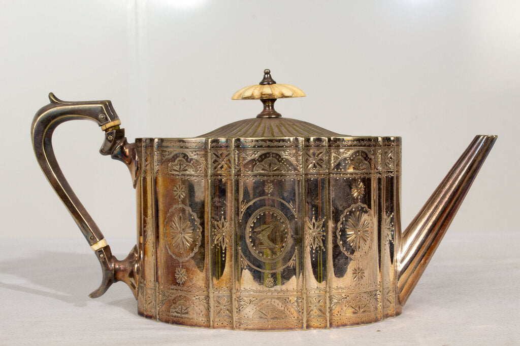 Robert Cadman - Sheffield Plate Silver Coffee Pot, Teapot and Serving Tray