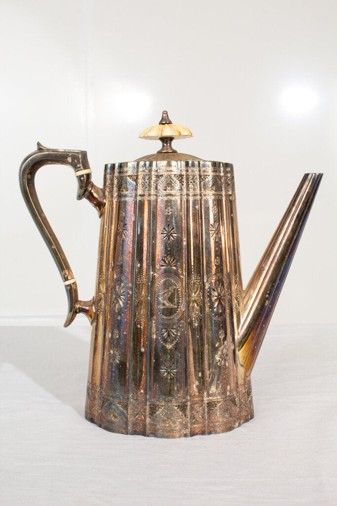 Robert Cadman - Sheffield Plate Silver Coffee Pot, Teapot and Serving Tray