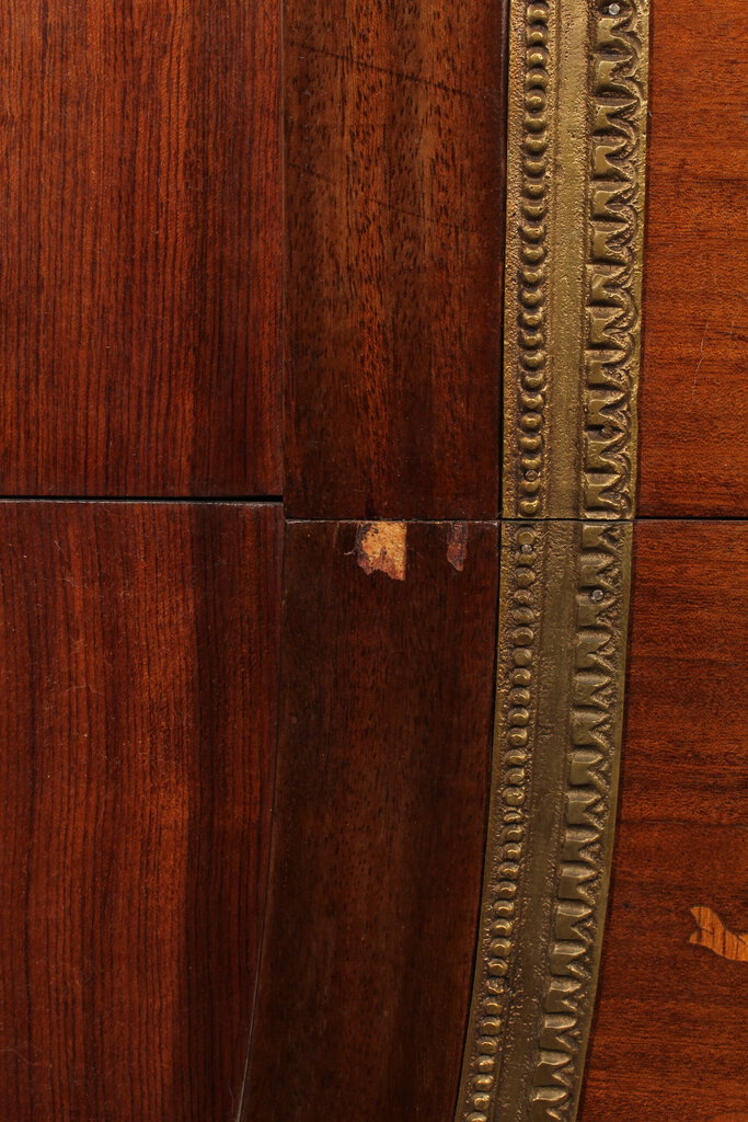 Antique Louis XVI Style Marble Top Mahogany Breakfront Commode