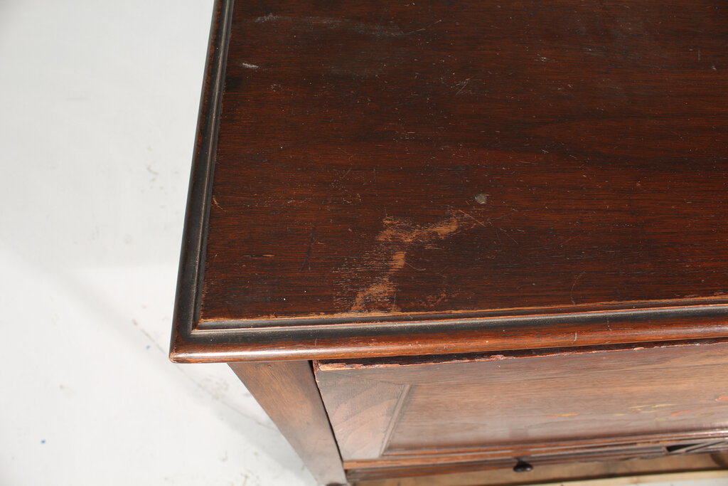 Antique Walnut Hand Painted Drop Front Secretary