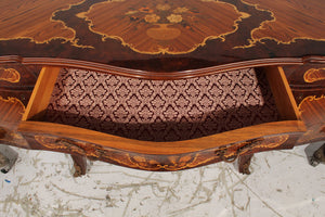 Modern Louis XV Marquetry Veneer Ormolu Accents Buffet