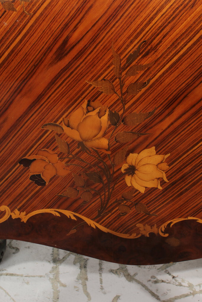 Modern Louis XV Marquetry Veneer Ormolu Accents Buffet