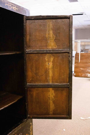 Antique Painted Chinese Elm Wedding Cabinet-Shanxi