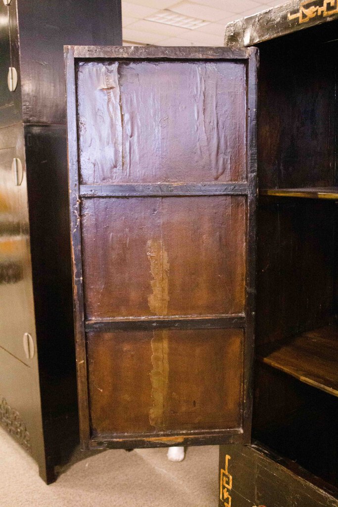 Antique Painted Chinese Elm Wedding Cabinet-Shanxi