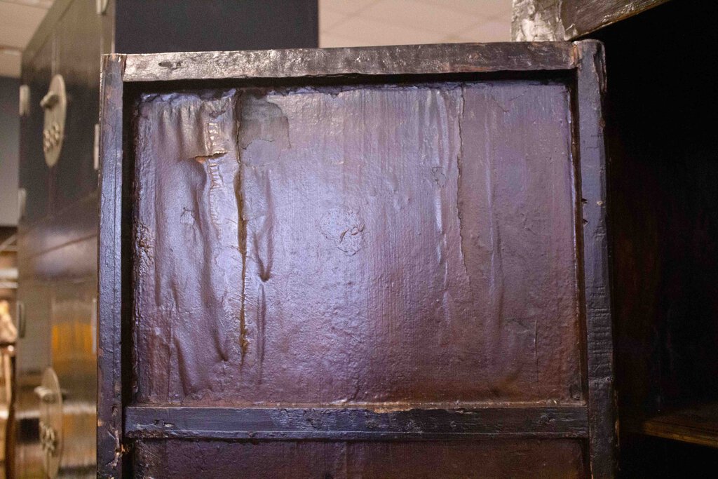 Antique Painted Chinese Elm Wedding Cabinet-Shanxi