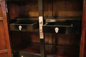 Beijing Black Lacquered Elm Compound Cabinet