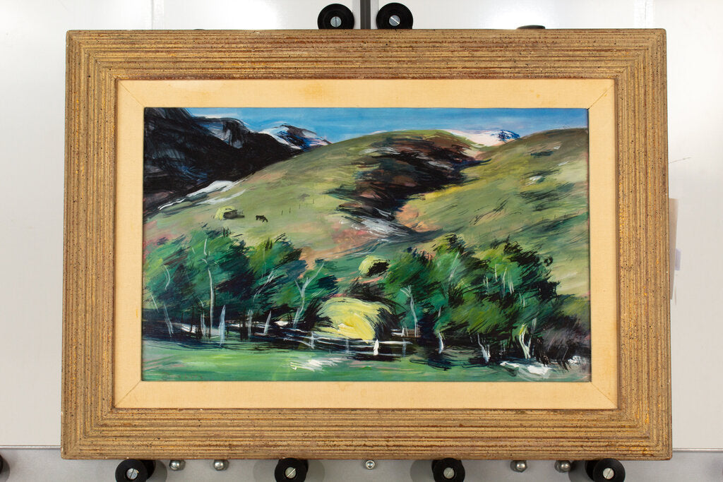 Dan Lutz - "Hillside Hayfield" - Watercolor Painting