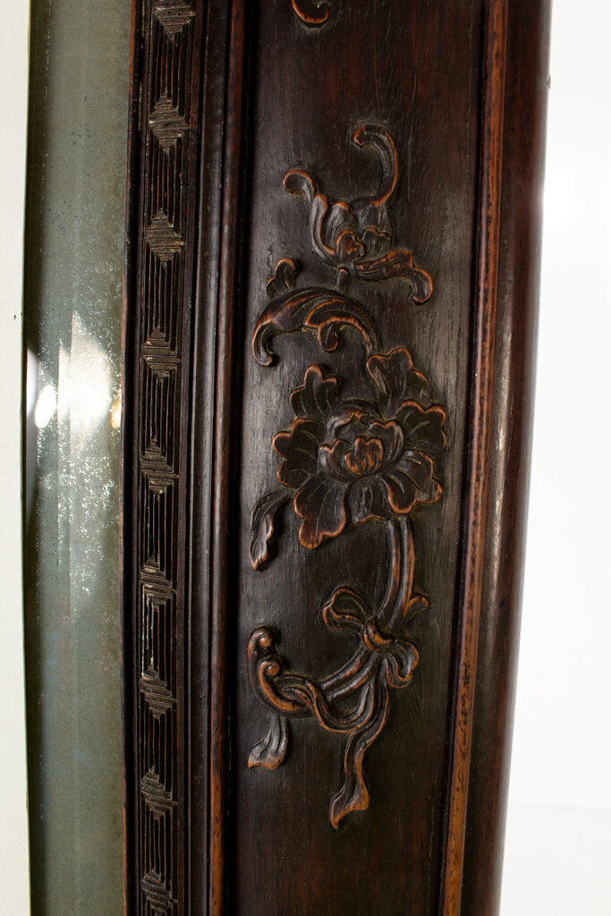 Antique Asian Hardwood Mirror w/ Bat Motif