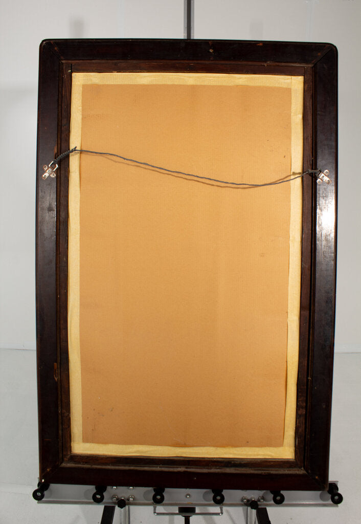 Antique Asian Hardwood Mirror w/ Bat Motif