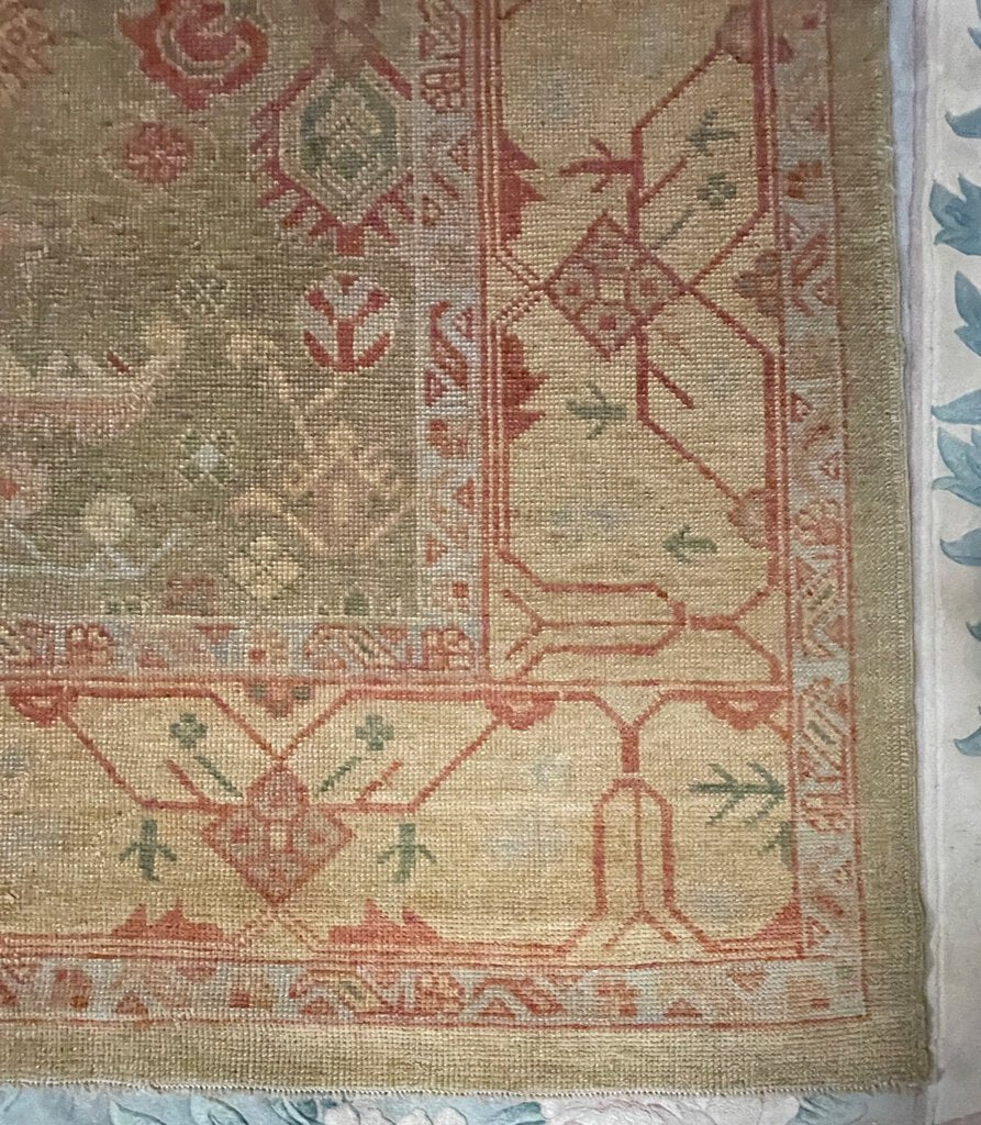 Antique Turkish Oushak Borlu Rug - Wool on Wool Foundation