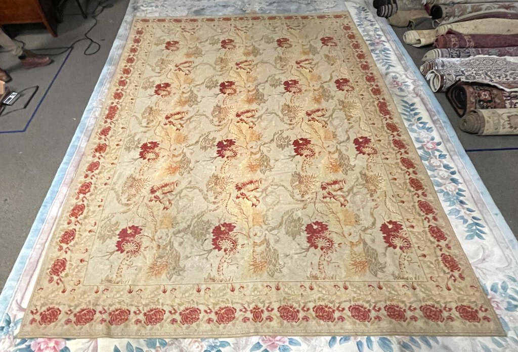 Chinese Needlework (Ukrainian Design) Rug - Wool on Cotton Foundation