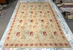 Chinese Needlework (Ukrainian Design) Rug - Wool on Cotton Foundation