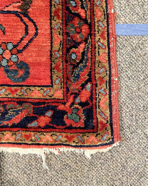 Persian Red Saruk Rug with Blue, Green and Orange Accents - Wool on Cotton Foundation