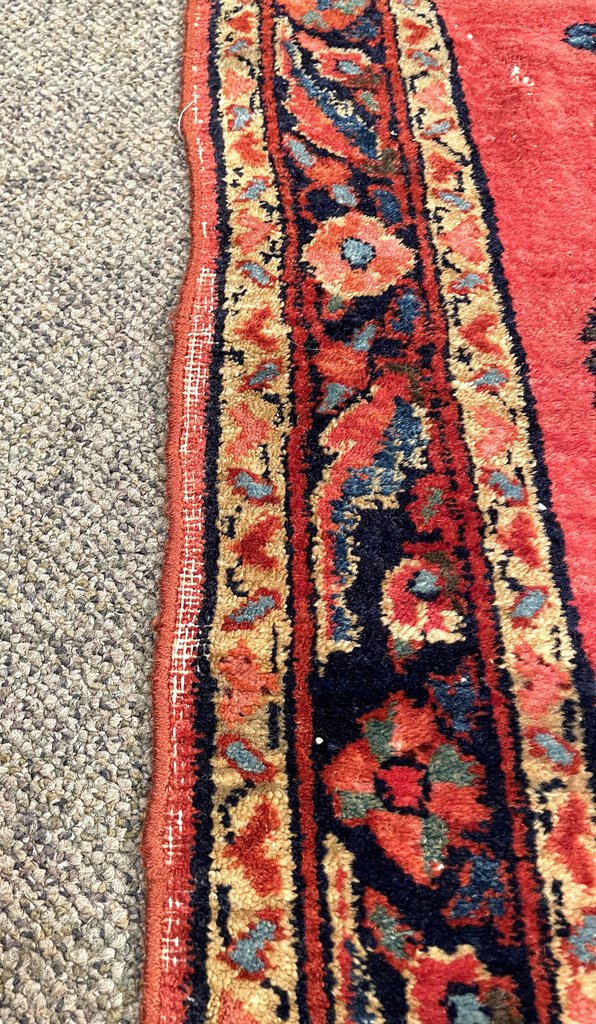 Persian Red Saruk Rug with Blue, Green and Orange Accents - Wool on Cotton Foundation