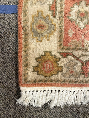 Afghan Red and Gold Runner with Cream and Brown Accents- Wool