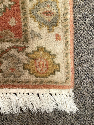 Afghan Red and Gold Runner with Cream and Brown Accents- Wool