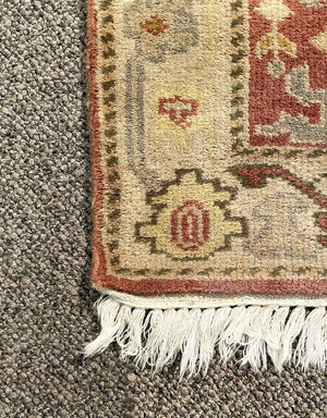 Afghan Red and Gold Runner with Cream and Brown Accents- Wool