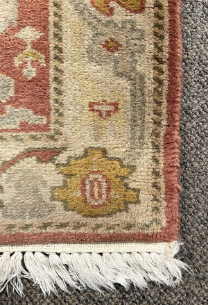 Afghan Red and Gold Runner with Cream and Brown Accents- Wool