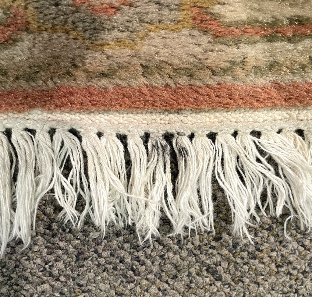 Afghan Red and Gold Runner with Cream and Brown Accents- Wool