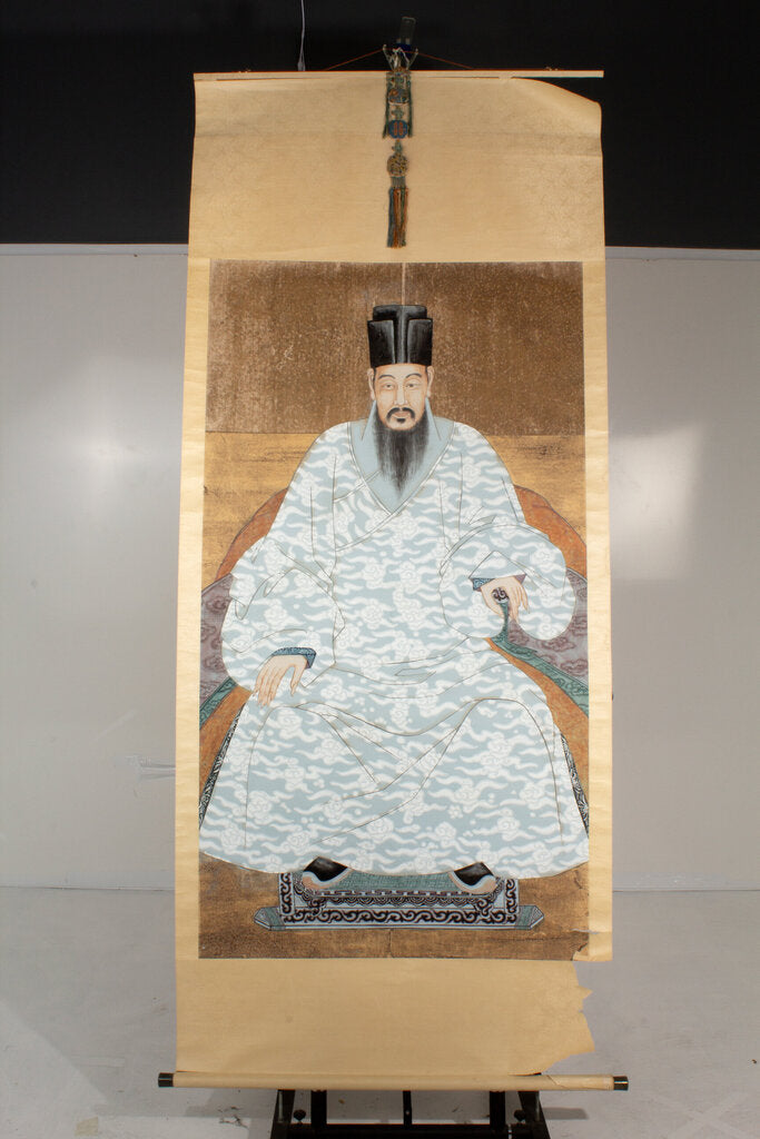 Chinese Portrait - Antique Hand Painted Hanging Scroll