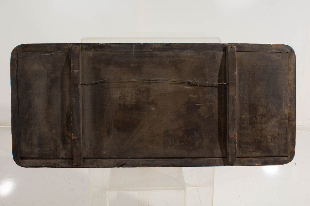 Wooden Japanese Plaque with Black and Gold Finish
