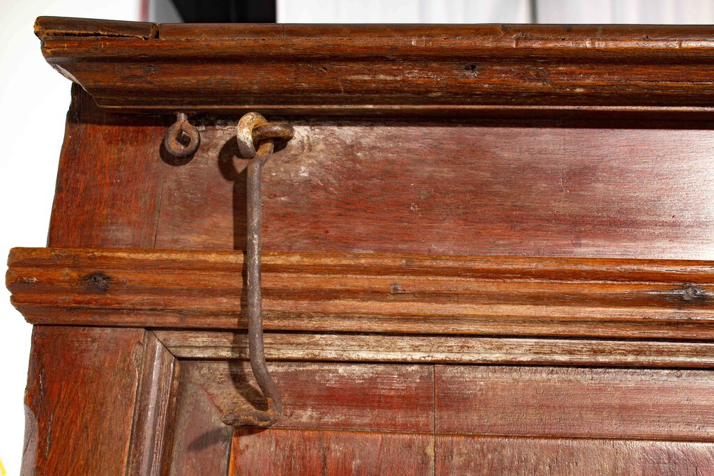 Antique Mahogany Tapered Flip Top Boat Wash Stand w/ Stone Basin