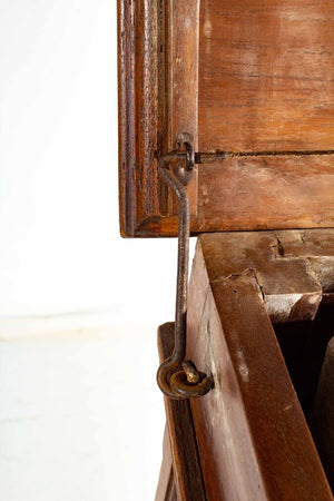Antique Mahogany Tapered Flip Top Boat Wash Stand w/ Stone Basin