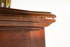 Antique Mahogany Tapered Flip Top Boat Wash Stand w/ Stone Basin