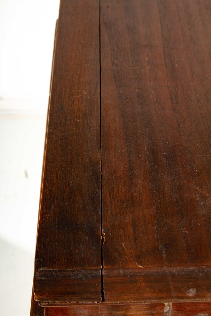 Antique Mahogany Tapered Flip Top Boat Wash Stand w/ Stone Basin