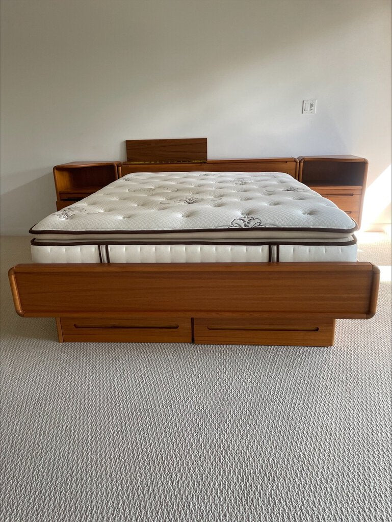 Danish Platform Bed With 2 Nightstands (please measure)