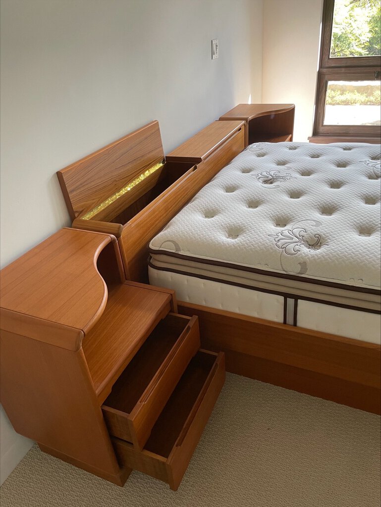 Danish Platform Bed With 2 Nightstands (please measure)